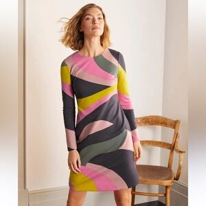 Boden Isabella Ponte Shift Swirl Retro Print Dress W1969 Sz 4